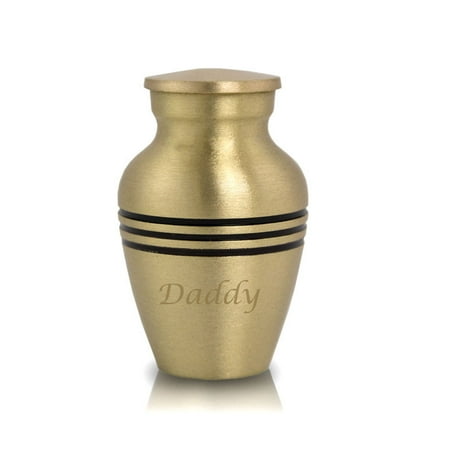 Jade Bronze Urn - Bronze Keepsake Urns - Extra Small 5 Pounds - Bronze Classic Style Tri-Band