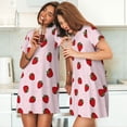 thumbnail image 4 of Fotbe Strawberry Bata de Dormir para Mujer con Estampado, Camisón de Algodón de Manga Corta, Ropa de Dormir Casual, 4 of 6
