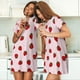 thumbnail image 4 of Fotbe Strawberry Bata de Dormir para Mujer con Estampado, Camisón de Algodón de Manga Corta, Ropa de Dormir Casual, 4 of 6