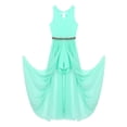 thumbnail image 4 of YONGHS Big Girls V Neck Maxi Romper Dress Pageant Birthday Party Formal Gown Mint_Green 8, 4 of 7