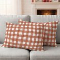 thumbnail image 2 of Lumbar Pillow Covers 20x12 Inch Set of 2, Red Buffalo Plaid Waterproof Outdoor Pillow Covers, Farmhouse Checkered Boho Vintage Decorative Cushion Pillowcases for Couch, Sofa, Bed, Garden, Patio, 2 of 9