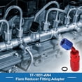 thumbnail image 3 of Adaptador de manguera reductor de flare masculino Unique Bargains TF-1001-AN4 45° conector de línea de combustible de aluminio con O-ring rojo, azul, 3 of 6