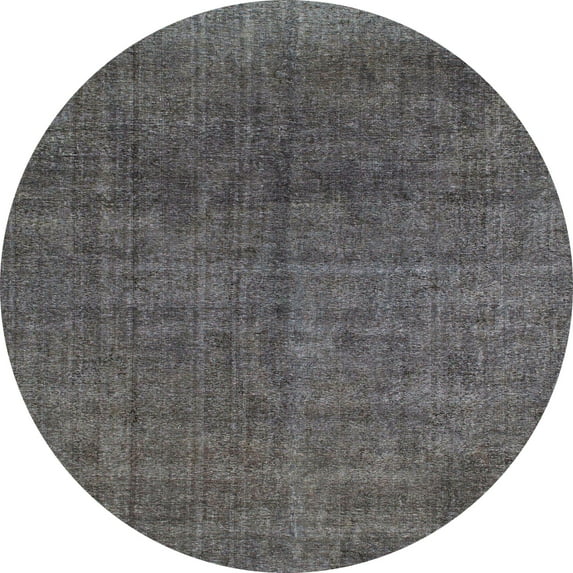 Ahgly Company Indoor Round Abstract Gray Abstract Area Rugs, 6' Round