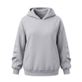 thumbnail image 6 of XRoczxe Women's Pullover Hoodie, Long Sleeve Fleece Sweatshirt with Kangaroo Pocket, Soft Casual Loose Fit Hooded Top for Fall Winter Lounge & Daily Wear, 6 of 8