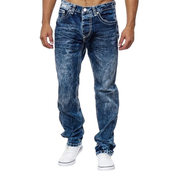 Straight Jeans Men Washed No Hole Jeans Spring Summer Boyfriend Jeans Streetwear Loose Cacual Designer Long Denim Pants Trousers