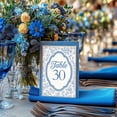 thumbnail image 6 of 32 Pcs Wedding Table Numbers Cards 1-30 Blue Flower Retro Border Double Sided Wedding Table Numbers Signs with Head Table Card, 6 of 7