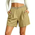 thumbnail image 2 of Only Moment Women's Summer Shorts Polyester,Spandex Summer Casual Elastic High Waisted Wide Leg Cute Dressy 2026 Vacation Beach Clothes Swim Shorts Women Green,2XL, 2 of 5