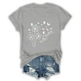 thumbnail image 4 of Oversized Tshirts For Women Women's Spring Round Neck Dandelion Printed Loose Casual Short Sleeved T Shirt Crewneck Sweatshirts Women, 4 of 4