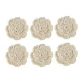 thumbnail image 1 of jifeng 6Pcs Table Mats Hand Crochet Cotton Placemat for Birthday Restaurant Balcony White, 1 of 9