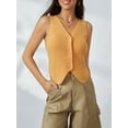 thumbnail image 3 of Gupgi Knitted Vests for Women Solid Color V-Neck Button Down Crochet Tank Top Lightweight Sweater Waistcoat, 3 of 9