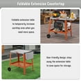 thumbnail image 4 of Feasto Outdoor Grill Table Cart, Pizza Oven Table with Wheels, Stainless Steel Countertop Cart with Foldable Extension Table, Food Prep Grill Cart for Outdoor BBQ,Orange, 4 of 10