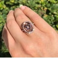 thumbnail image 4 of 3Ct Oval Cut Simulated Diamond Morganite Engagement Ring 14K Rose Gold Plated, 4 of 4