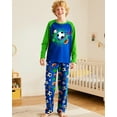 thumbnail image 3 of Fiodrimy Boys Pajamas Big Boys Long Sleeves and Pants Pajamas 2-Piece Boy Pjs Set Kids Sleepwear Lounge Clothes Size 8-14, 3 of 6