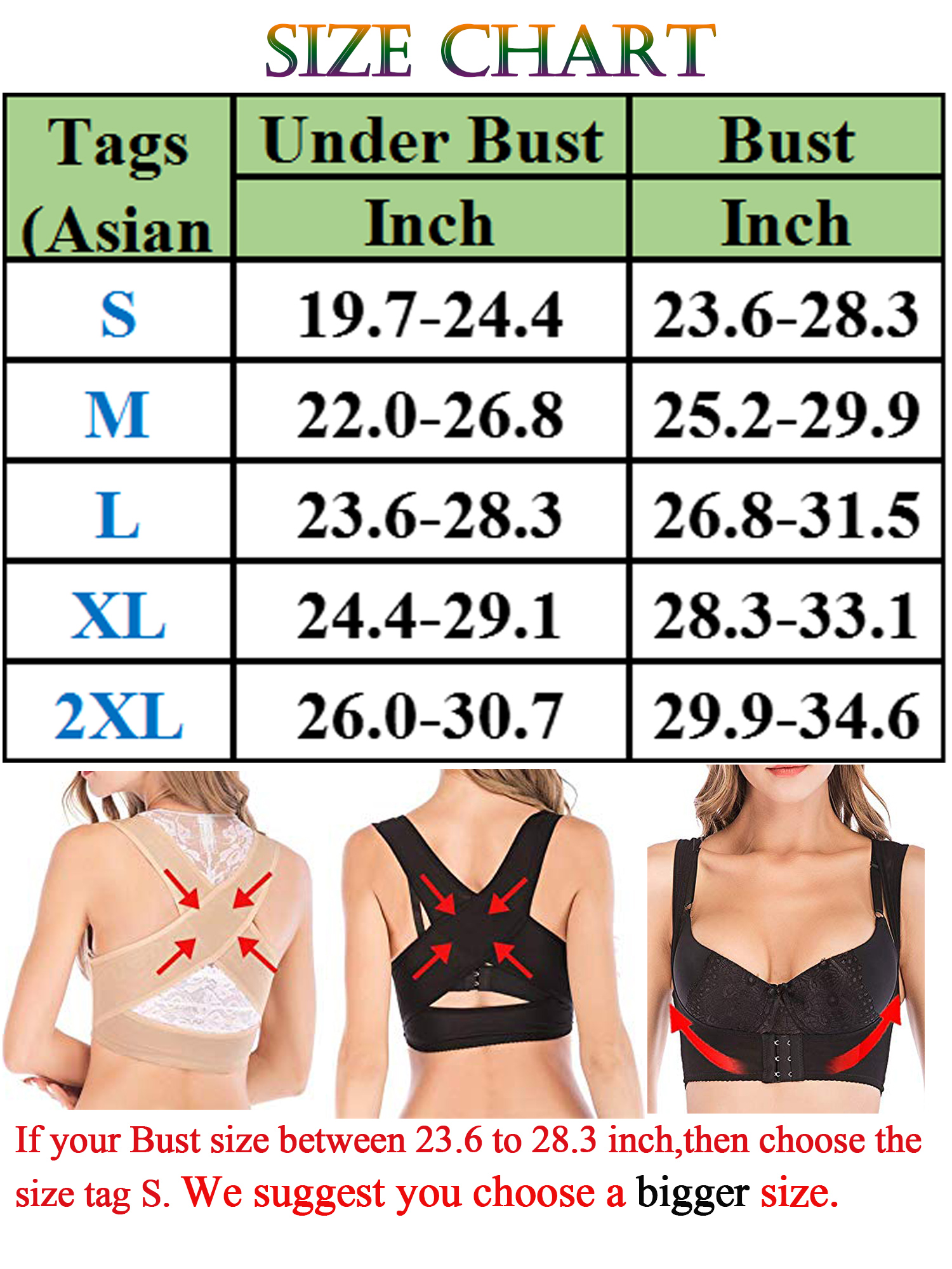 LELINTA Women's Posture Corrector Chest Brace Up Back Support Bra Shaper Vest Breast Lifter Shapewear Support Belt Vest Health Care Body Cheat Shapers,2PCS - image 3 of 8