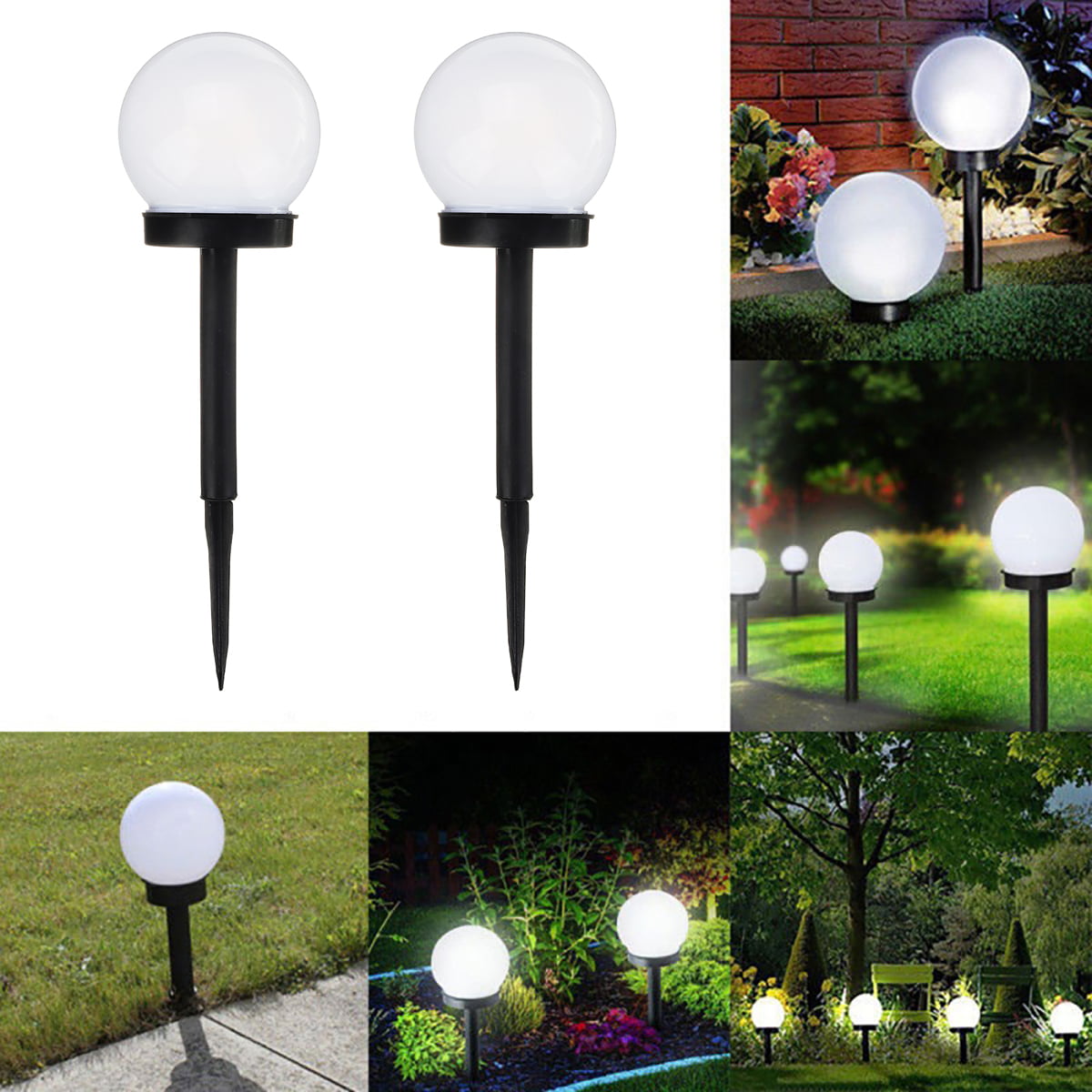 LED Solar Lights Garden Path Sun Moon Animal Lighting Ball Socket RGB Lamps 