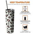 thumbnail image 7 of 20 Oz Leopard Tumbler Black Stainless Steel Skinny Insulated Coffee Cup with Lid and Straw for Cold Hot Drinks, 7 of 7