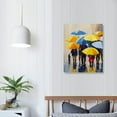 thumbnail image 3 of COMIO Large Canvas Print Wall Art- 12x16 Colorful Umbrella Office Worker Walking in the Rain Canvas Oil Painting Picture Artworks Modern Landscape for Home Wall Decor Ready to Hang, 3 of 4