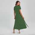 thumbnail image 2 of Irish Shamrock Pattern Printed Short Sleeve Maxi Dress, Irish St. Patrick'S Day Fashion Summer Maxi Dress For Women, 2 of 4