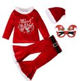 thumbnail image 3 of Baby Girls Christmas Cosplay Santa Claus Costume For Kids Xmas Party Red Clothes Tops+ Pants+Hat+Belt Children New Year Outfits, 3 of 5