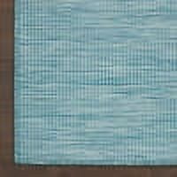 Nourison Positano Indoor/Outdoor Modern Solid Aqua 4' x 6' Area Rug