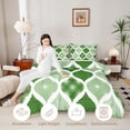 thumbnail image 3 of Homewish Green Boho Stripes Queen Comforter Set,Modern Geometric Comforter Sets Queen,Reversible,3 Pieces,1 Comforter and 2 Pillowcases, 3 of 7