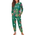 thumbnail image 4 of DISNIMO Women's Pajama Sets Snowflake Ho Printed Christmas Sleepwear Long Sleeve 2 Piece Lounge Sets Crew Neck Pullover Top with Long Pant, Available in Plus Size, M, 4 of 7