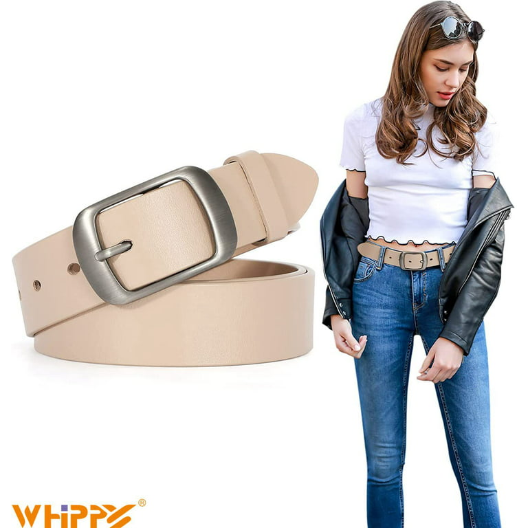 WHIPPY Women Leather Belt, Plus Size Waist Belt for Jeans Pants