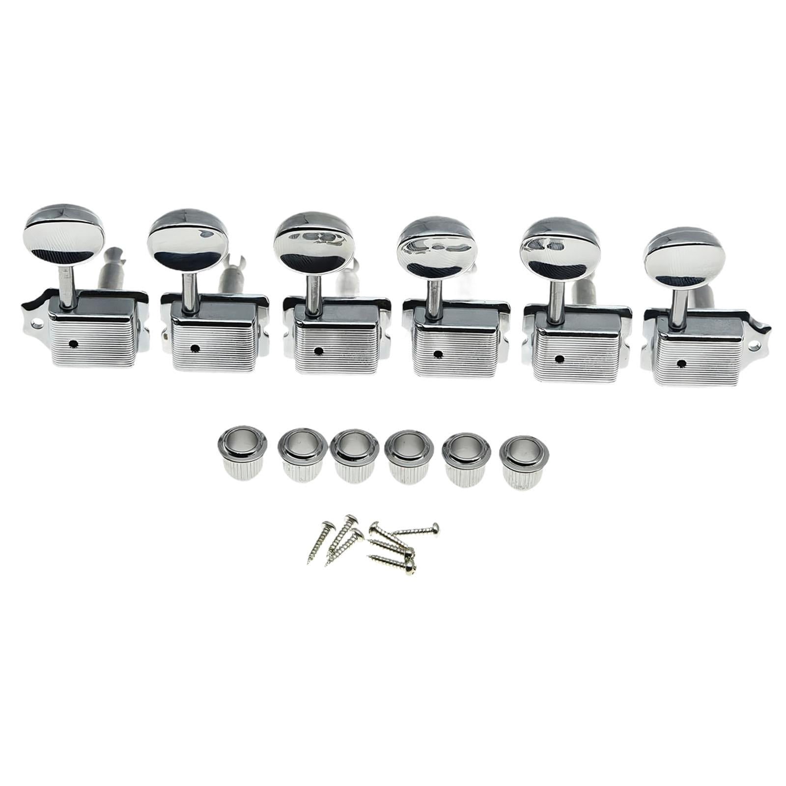 JWQFBC 6 Pieces Retro Electric Guitar Tuners Split Shaft Spare Parts Guitar Tuning Pegs Silvery