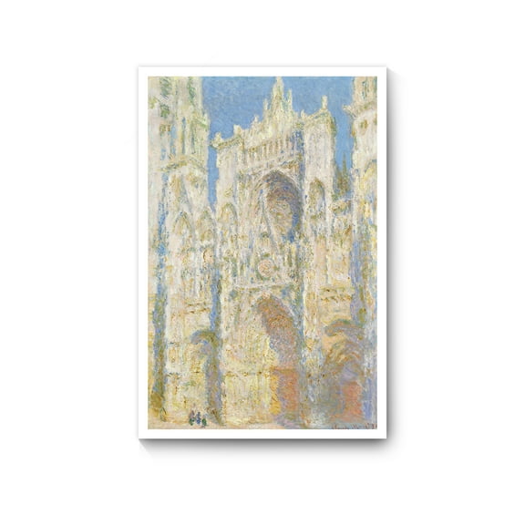 Claude Monet Canvas Prints Wall Art Famous Oil Painting Reproduction, Rouen Cathedral Sunlight 1894, 16" X 24"