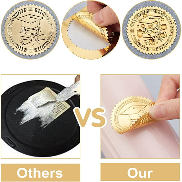  300 Pcs Graduation Stickers 2023 Gold Coin Stickers Gold  Embossed Graduation Cap and Diploma Seals for Certificates Graduation  Stickers for Envelopes : Office Products