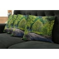 thumbnail image 5 of Ambesonne Spring Throw Pillow Cover 4 Pack, Path in Forest by Lake, 18", Lime Green Grey, 5 of 5