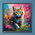 thumbnail image 3 of Pintura de diamante 5D DIY, taladro redondo completo, Kit de gato y mariposa, decoración del hogar, 30x30cm, 3 of 9