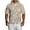 09#Khaki, variant on Men's Lightweight Short Sleeve Hoodie Realtree Camo Pattern Front Pocket Hiking Leisure Top