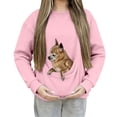 thumbnail image 4 of Duoif Chandails d'Automne pour Femmes, Haut de Mode pour Femmes - Chandail Décontracté à Col Rond avec Poche Chandail pour Femmes Rose P, 4 of 7