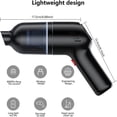 thumbnail image 4 of 9000Pa Wireless Car Vacuum Cleaner  120W High power Cordless Handheld Auto Vacuum  Home&Car Dual Use Mini Vacuum Cleaner With Built-in Battrery black, 4 of 7