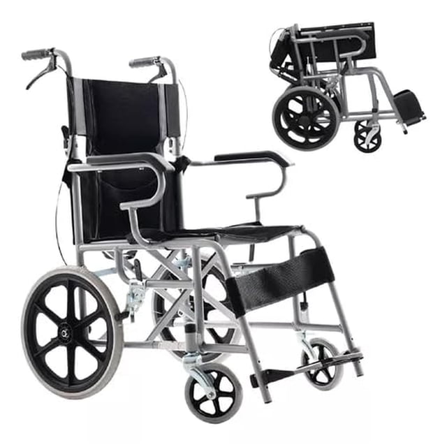 Silla de Ruedas Plegable Compacta Ligera para Adultos y Personas Mayores