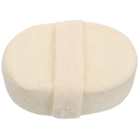 UNOMOR Bath Sponge for Exfoliating and Cleansing Beige Cotton Linen for Bathing Use 6.5 x 4.3 Inches