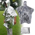 thumbnail image 2 of Poncho de aluminio multifuncional, impermeable, impermeable, manta de rescate para supervivencia al aire libre, 2 of 5
