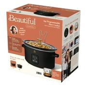 Beautiful 4Qt Slow Cooker with Touch-Activated Display, Black Sesame by Drew Barrymore