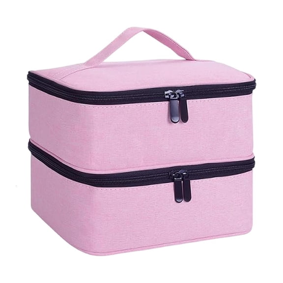 hejhncii Large Compartment Nails Polish Storage Case With Lined Interiornd Tool