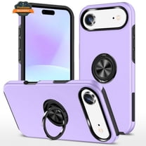 Hybrid Case with 360° Metal Ring Kickstand Slim Hard Back for Apple iPhone 17 Air phone Cover - Purple