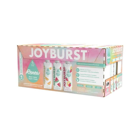 Joyburst Renew Premium Hydration Beverage  Variety Pack  18 x 500mL/17.5 oz. Cans