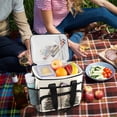 thumbnail image 5 of FORMRS Insulated Cooler Bag 24 Cans Capacity Soft Leakproof Lunch Box with Side Pockets, Hand Drawn Christmas Stars, 5 of 7