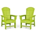 thumbnail image 1 of Gymax Ensemble de 2 Chaises Adirondack de Patio pour Enfants Fauteuil Chaise d'Extérieur Résistante aux Intempéries Vert, 1 of 5