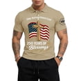 thumbnail image 4 of Men's US 250th Anniversary Polo Shirt with One Nation Under God and Cross Flag Print Featuring Classic Collar and Short Sleeves&nbsp; Khaki XL, 4 of 5