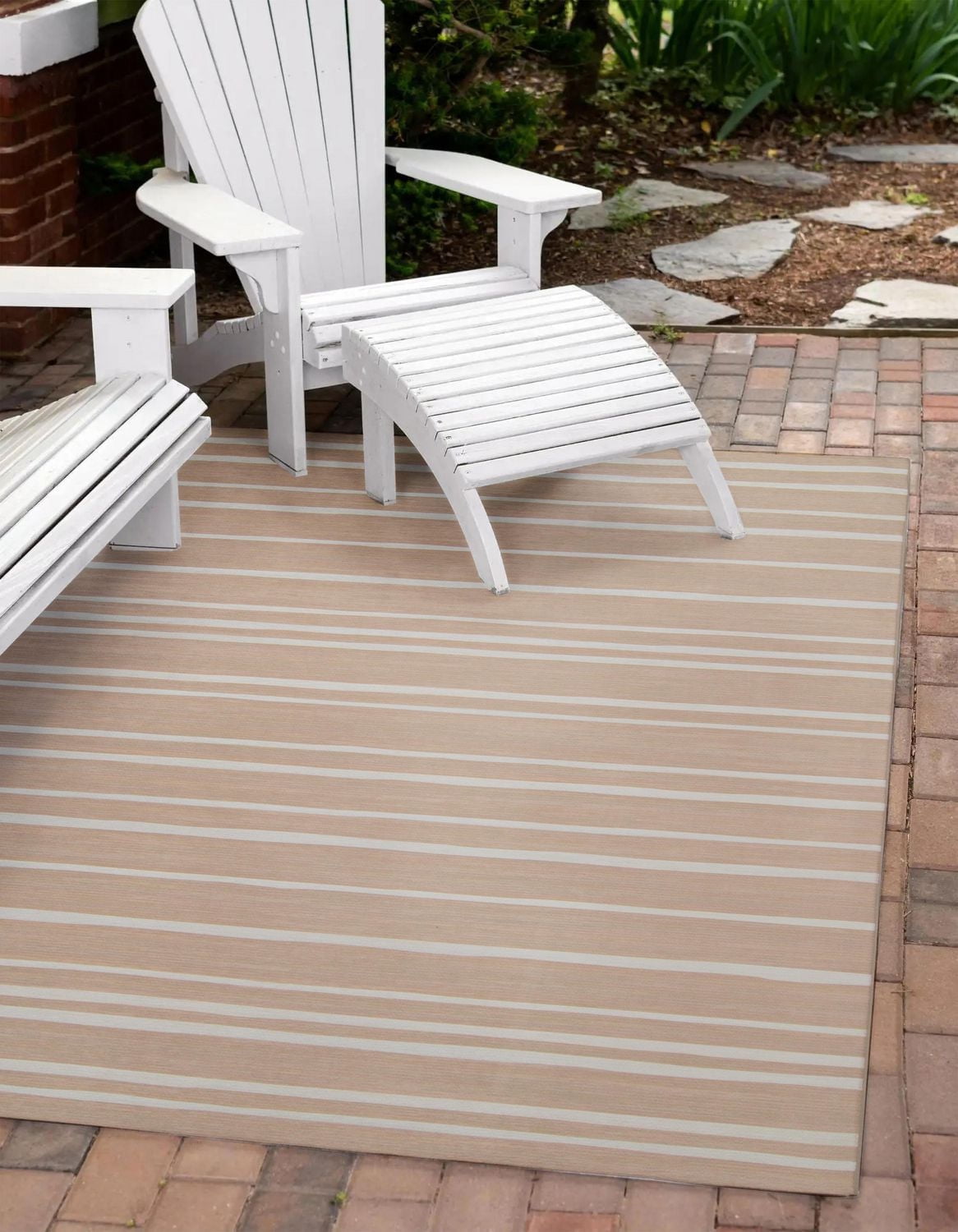 Tapis d'extérieur lavable Weston beige & ivoire 5 pi x7 pi