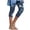 Navy-b, variant on Women's Stretch Yoga Pants Summer Floral Print High Waisted Capris Leggings for Women, Soft Breathable Active Workout Pants Blue L