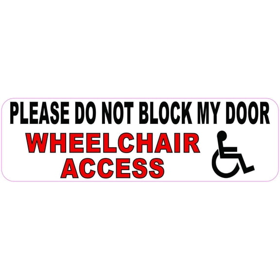10in x 3in Do Not Block Wheelchair Access Vinyl Sticker