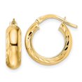 thumbnail image 1 of Quality Gold TF2041 14K Yellow Gold Polished & Diamond-Cut Hoop Earrings, 1 of 1