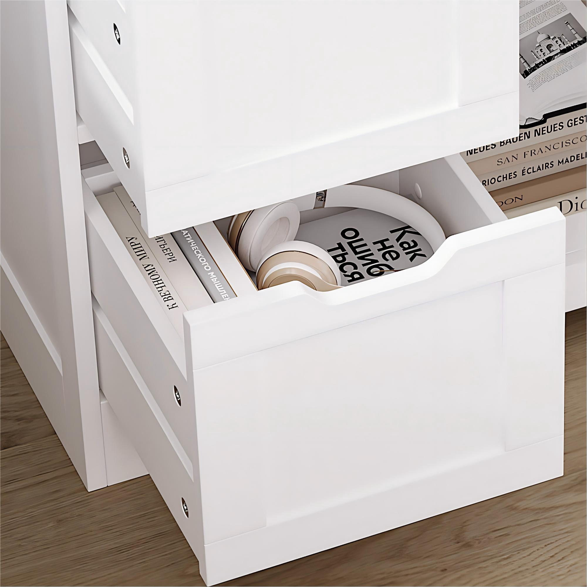 Homfa 56.6"H Kitchen Pantry Cabinet with 3 Doors and 3 Drawers, Floor Cabinet for Dining Room Living Room, White